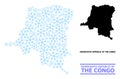 Fresh Collage Map of Democratic Republic of the Congo with Snow Flakes