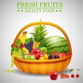 Fresh color fruit in basket