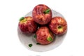 Fresh and colorful apples on white and infinite background