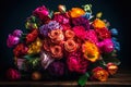 fresh colorful celebrate flowers generative ai