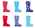 Fresh & colorful rubber wellington boots.