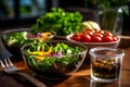 Fresh and Colorful Salad Bowl with Balsamic Vinaigrette