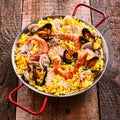 Fresh and Colorful Spanish Seafood Paella Dish