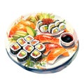 Food_Japanese_Fresh_Sushi_watercolor1_1