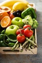 Fresh colorful vegetables and fruits Royalty Free Stock Photo