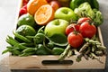 Fresh colorful vegetables and fruits Royalty Free Stock Photo