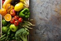 Fresh colorful vegetables and fruits Royalty Free Stock Photo