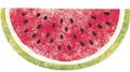 A fresh and colorful watermelon slice is shown isolated on a white background Royalty Free Stock Photo