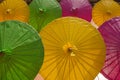 Fresh colors and frame shadow of beautiful umbrellas