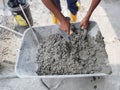 Preparation of lump test for fresh concrete