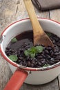 Fresh cooked black beans