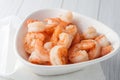 Fresh cooked shrimp in white bowl Royalty Free Stock Photo