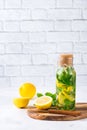 Fresh cool lemon lime mint infused water detox drink Royalty Free Stock Photo