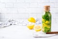 Fresh cool lemon lime mint infused water detox drink Royalty Free Stock Photo