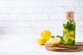 Fresh cool lemon lime mint infused water detox drink Royalty Free Stock Photo