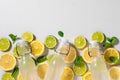 Fresh cool nfused water, lemonade in glass bottle Royalty Free Stock Photo