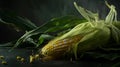 The fresh corn on cob.AI generated image Royalty Free Stock Photo