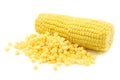 Fresh corn on the cob and some kernels Royalty Free Stock Photo