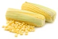 Fresh corn on the cob and some kernels Royalty Free Stock Photo