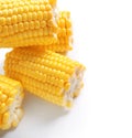 Fresh corn cobs on white background Royalty Free Stock Photo