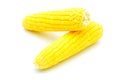 Fresh corn ears with leaves set isolated Royalty Free Stock Photo
