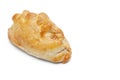 Fresh Cornish pastry over white background Royalty Free Stock Photo