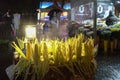 Fresh Corns Cart and Light in Night Time Outside 2017 Istanbul Turkey