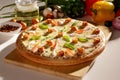 Fresh Cottage cheese chicken pizza.