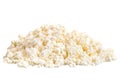 Fresh cottage cheese (curd) heap, isolated on white background . Royalty Free Stock Photo