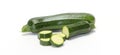 Fresh courgette and segmented courgette