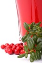 Fresh cowberry and berry juice glass Royalty Free Stock Photo