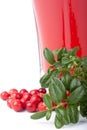 Fresh cowberry and berry juice glass Royalty Free Stock Photo