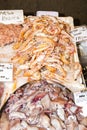 Fresh crabs, shrimp and squid Royalty Free Stock Photo