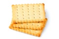 Fresh crackers; biscuit isolated. Royalty Free Stock Photo