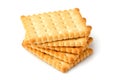 Fresh crackers; biscuit isolated. Royalty Free Stock Photo