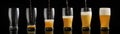 Fresh craft drink for oktoberfest. Stages of unloading glass of lager Royalty Free Stock Photo