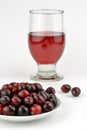 Fresh cranberries and juice