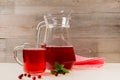 Fresh cranberries juice with mint