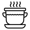 Fresh cream soup icon outline vector. Mushroom dish