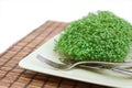 Fresh cress on a plate Royalty Free Stock Photo