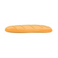 Fresh crisp bread baguette bun loaf stock vector illustration isolated on white background - Vector Royalty Free Stock Photo