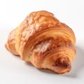 fresh crispy buttery Croissant on white background.