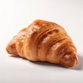 fresh crispy buttery Croissant on white background.