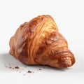 fresh crispy buttery Croissant on white background.