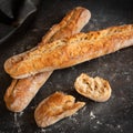 Fresh crispy french baguette