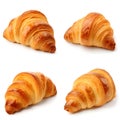 Fresh croissant from bakery, isolated on white background