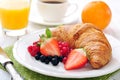 Fresh croissant with berries Royalty Free Stock Photo