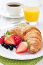 Fresh croissant with berries Royalty Free Stock Photo