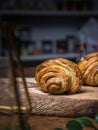 Fresh croissant a flaky, viennoiserie pastry. Royalty Free Stock Photo