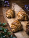 Fresh croissant a flaky, viennoiserie pastry. Royalty Free Stock Photo